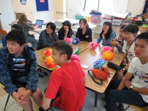 Hunter先生のグループはアメリカと日本の違いについて話していました。